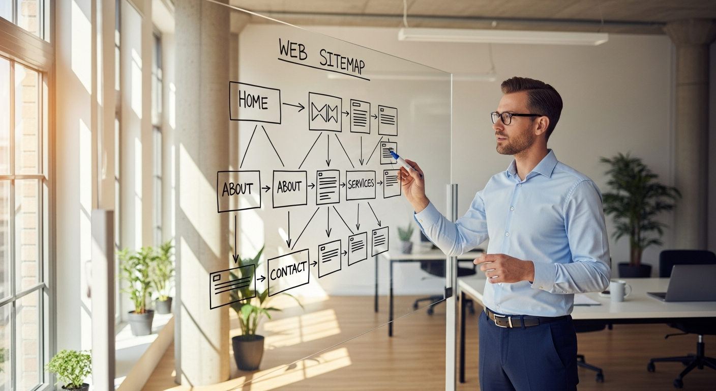 Estrutura de páginas de um site empresarial profissional